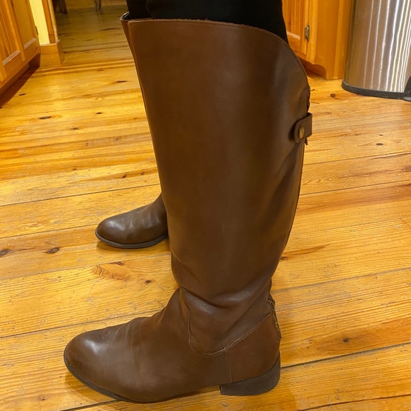 Franco Sarto Brown Wide Shaftcalf Boots 